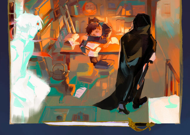 Fullbody + extra character + extra character + complex bg